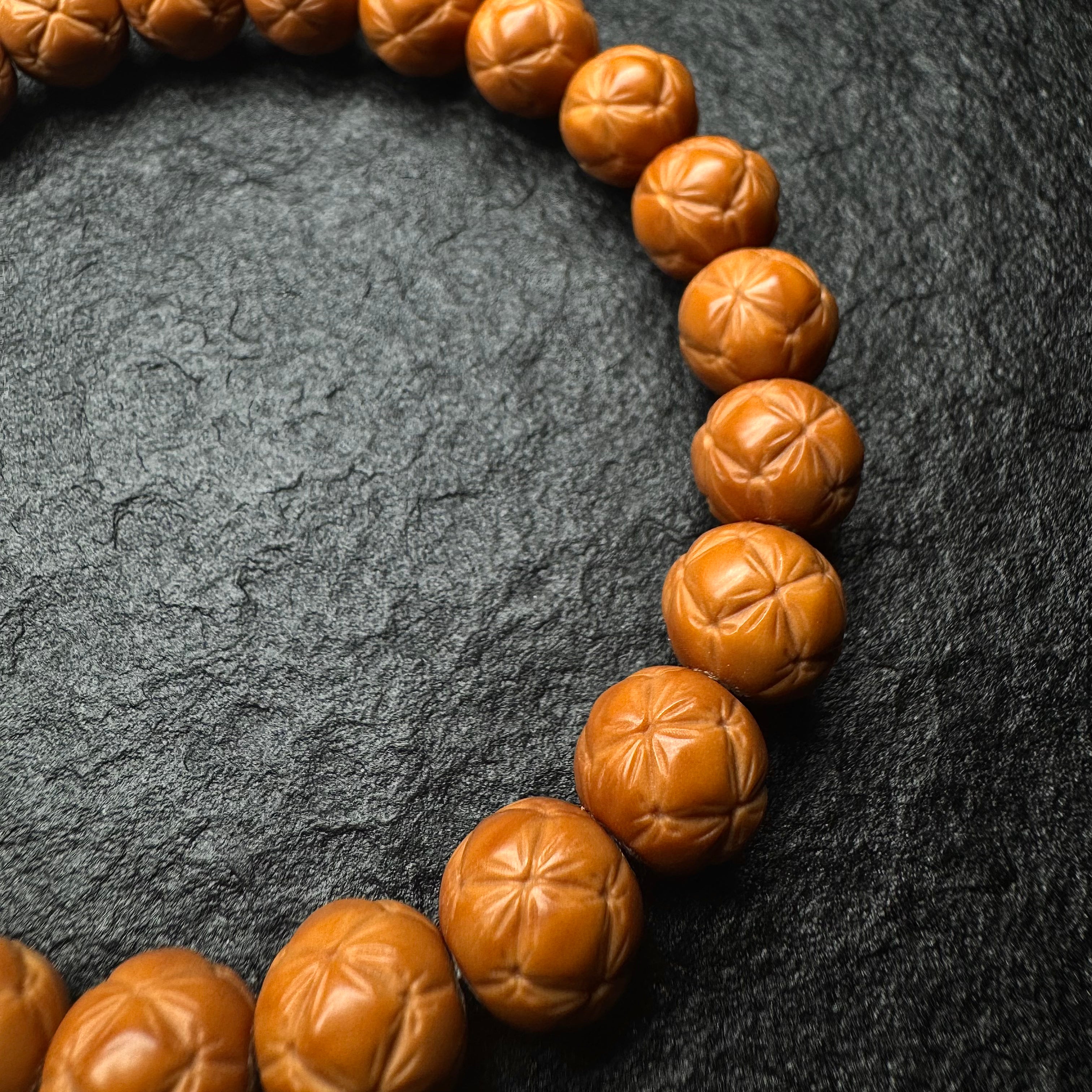 Starburst Carved Monkey Head Walnut Bracelet