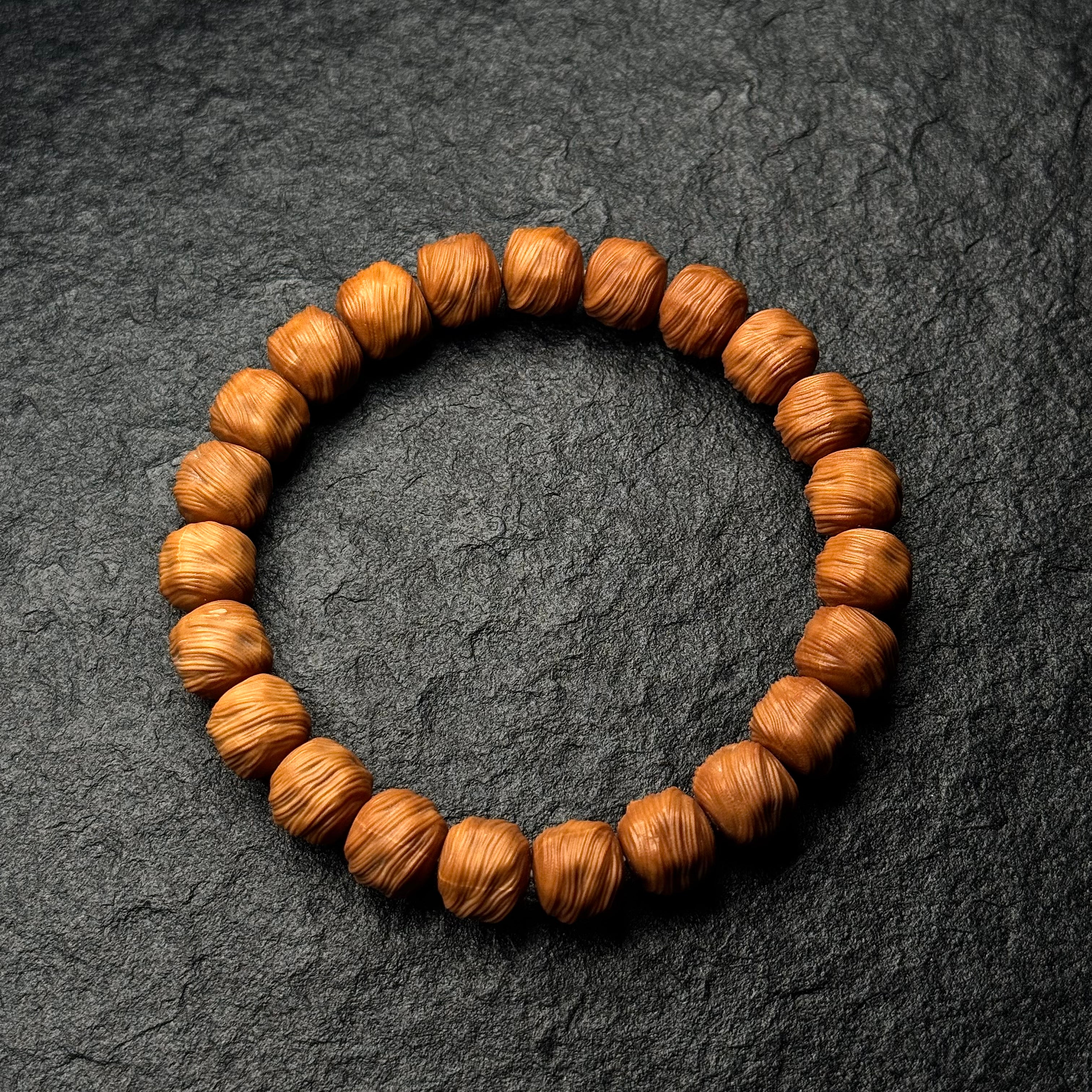 Ghost Stamp Pattern Monkey Head Walnut Bracelet