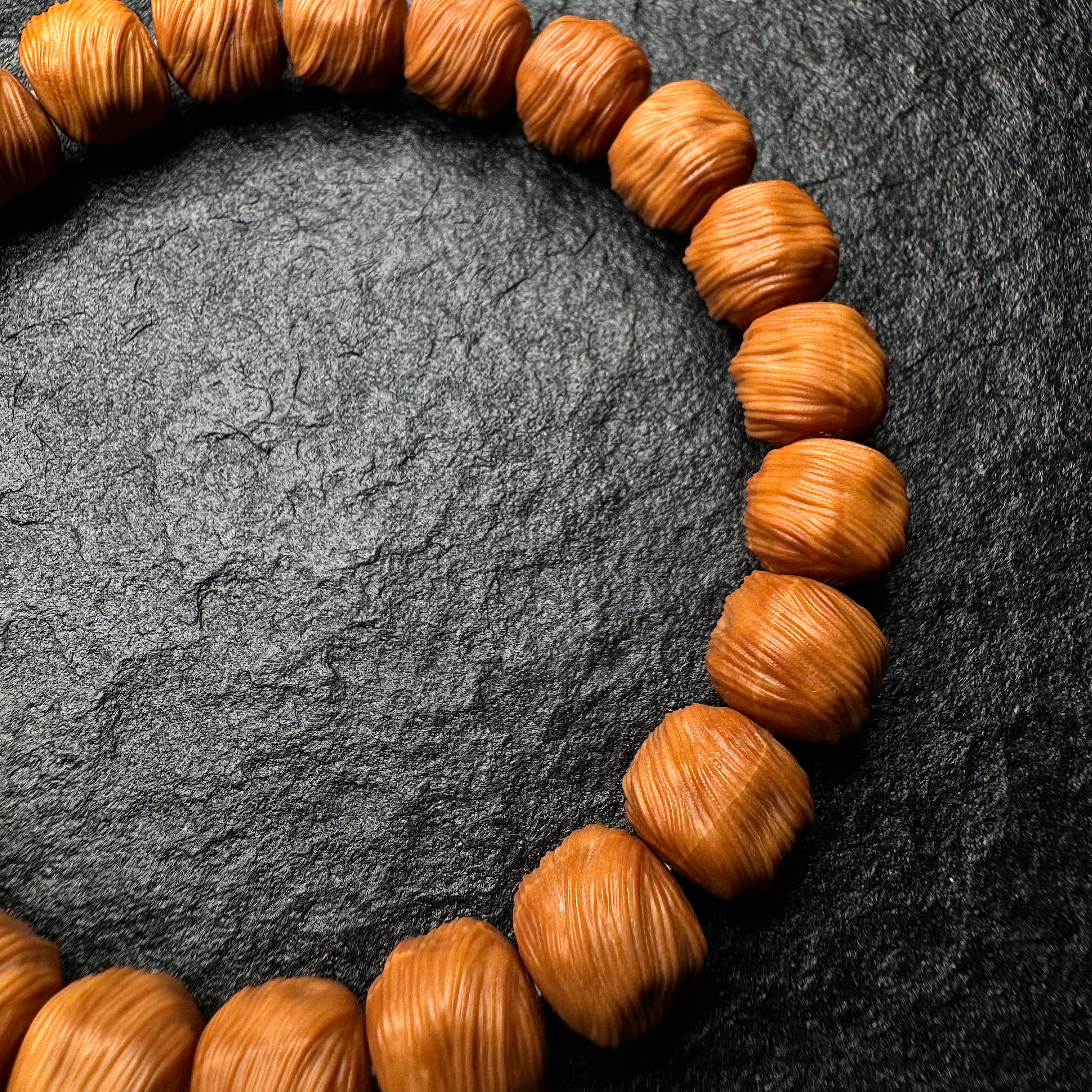 Ghost Stamp Pattern Monkey Head Walnut Bracelet