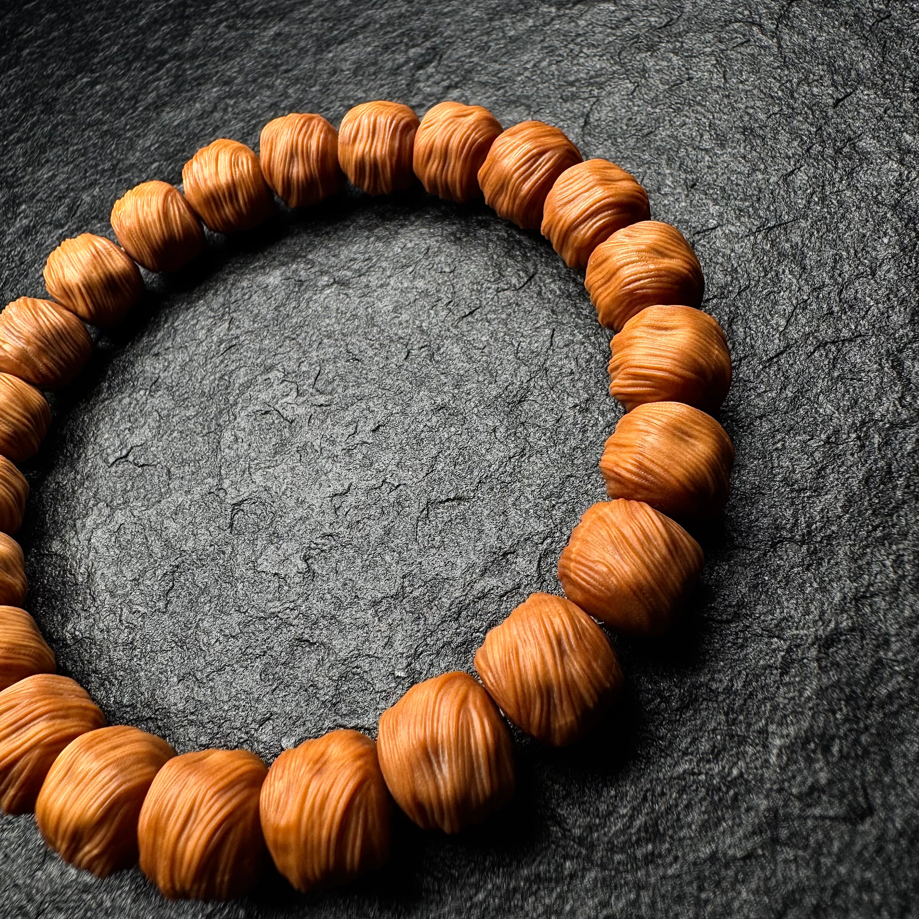 Ghost Stamp Pattern Monkey Head Walnut Bracelet