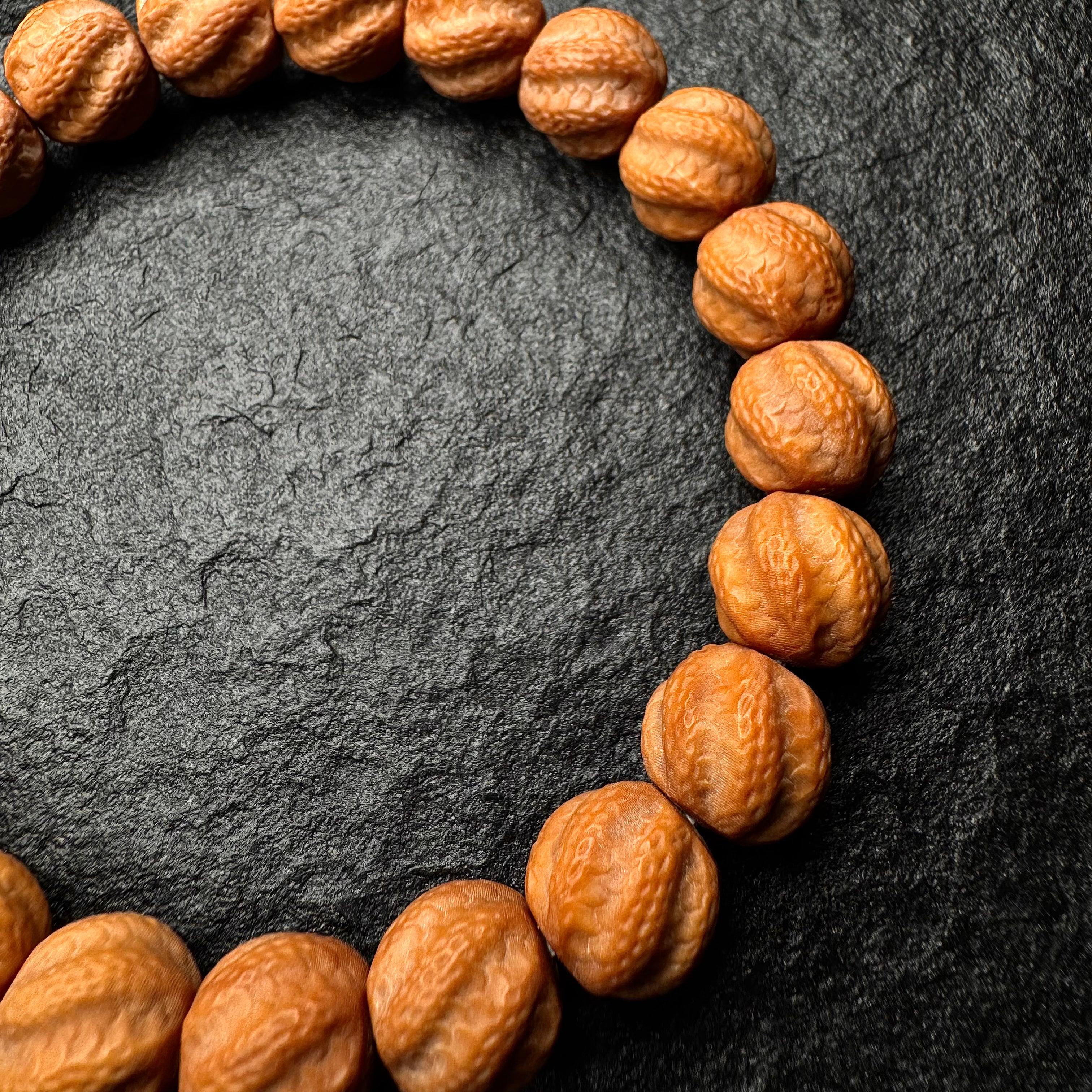 Spirit Snake Carved Monkey Head Walnut Bracelet