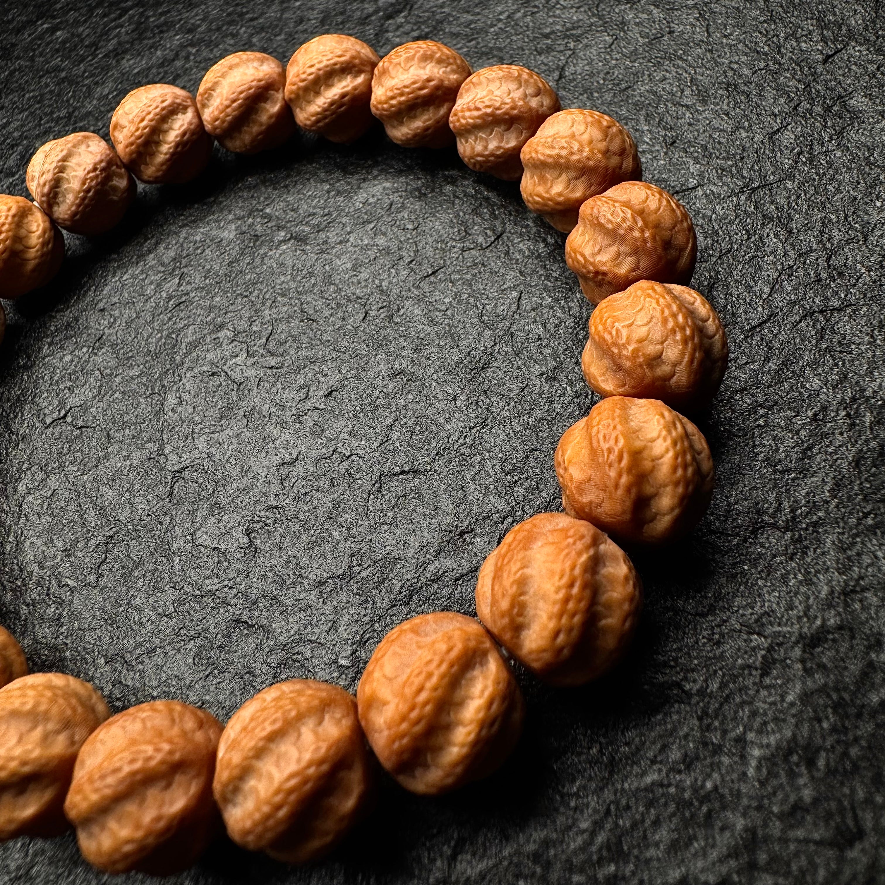 Spirit Snake Carved Monkey Head Walnut Bracelet