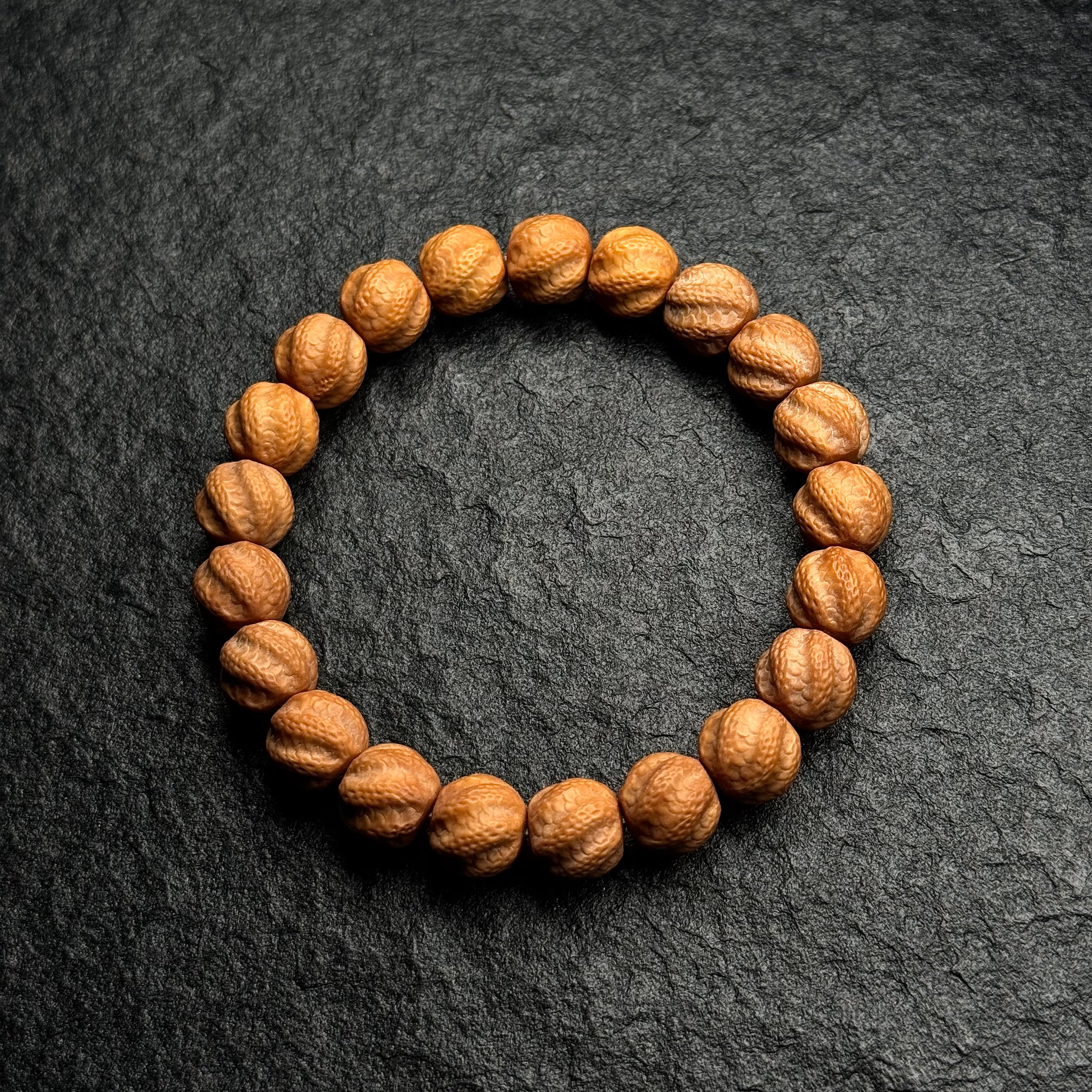 Spirit Snake Carved Monkey Head Walnut Bracelet