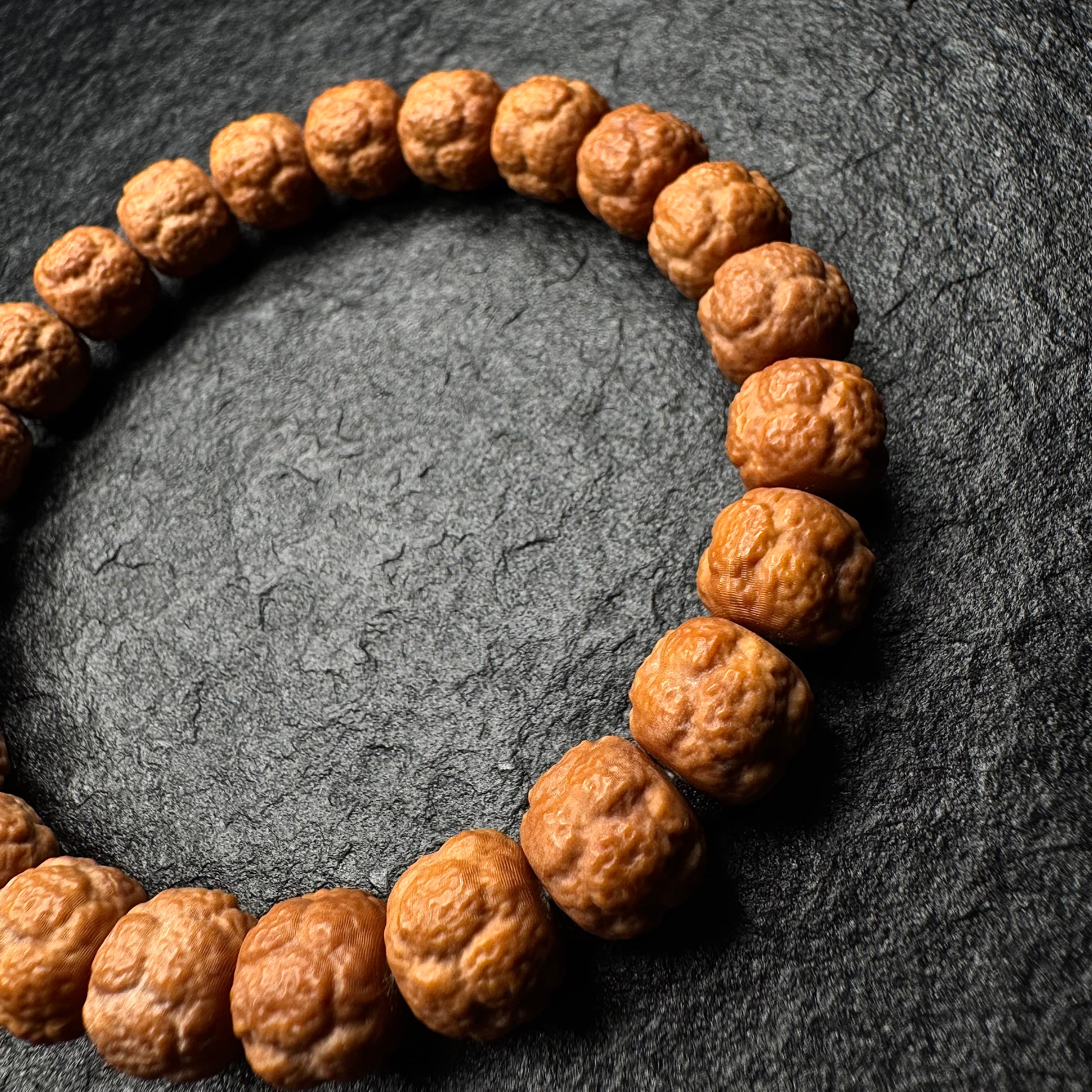 Taotie Mask Carved Monkey Head Walnut Bracelet