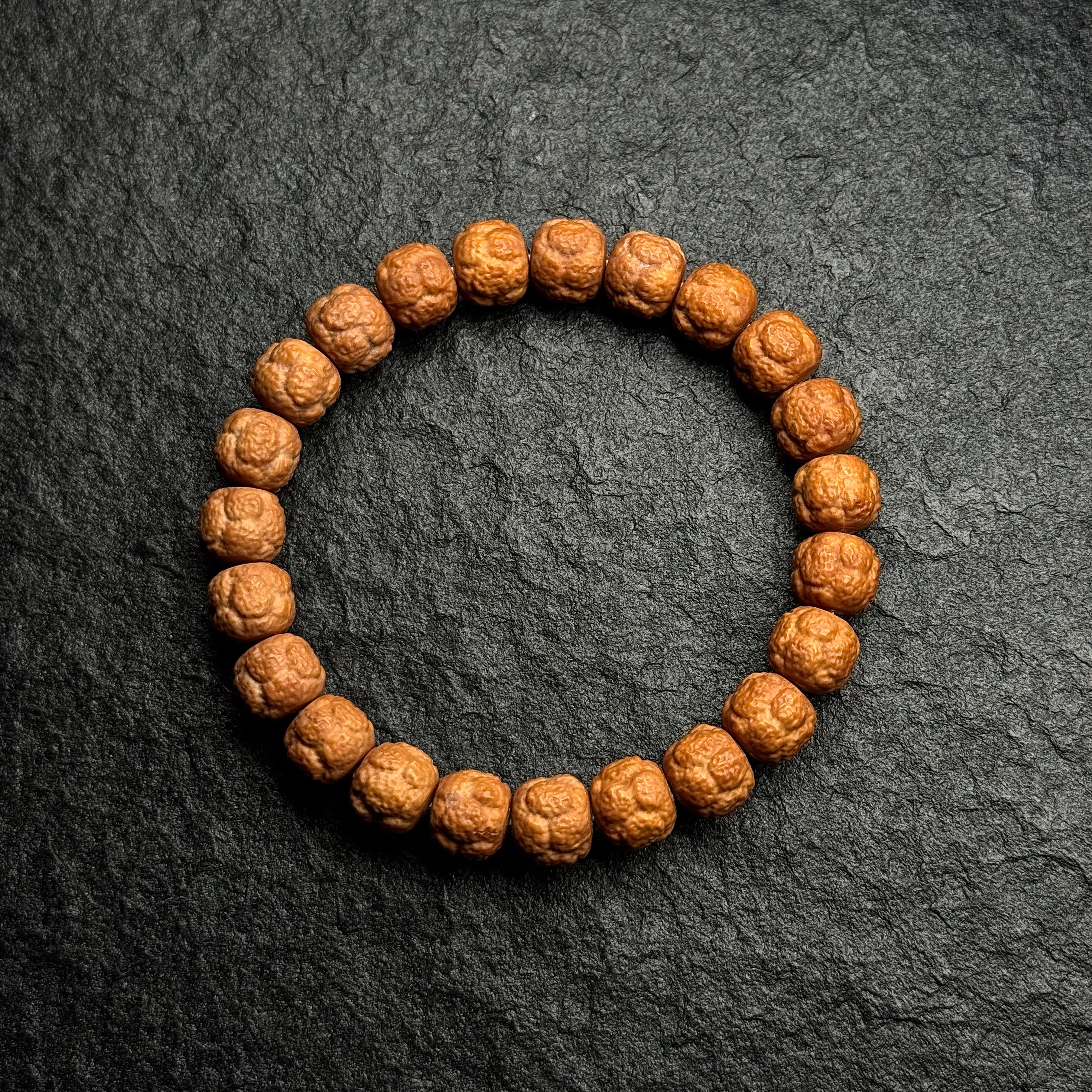 Taotie Mask Carved Monkey Head Walnut Bracelet