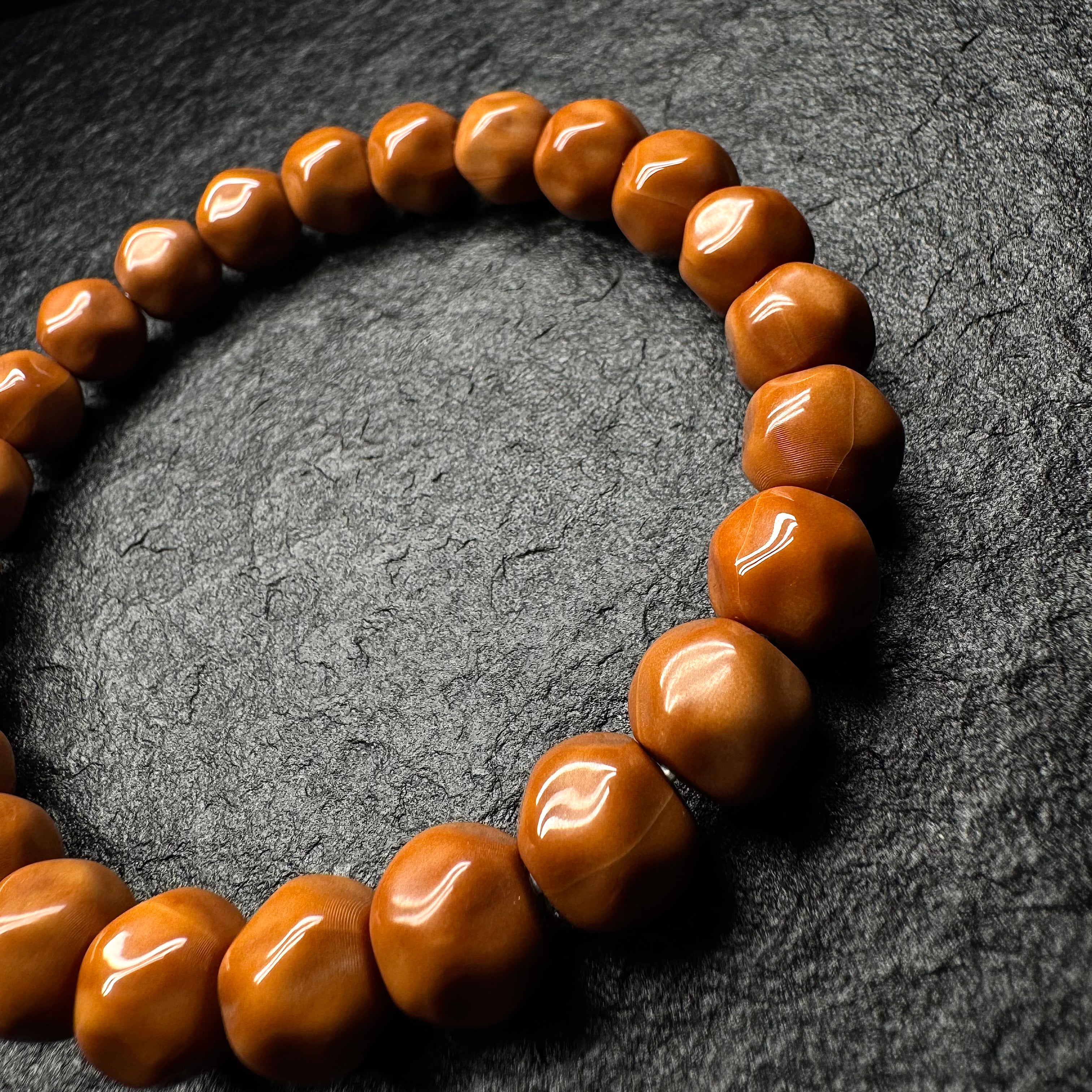 Cheese Shape Smooth Monkey Head Walnut Bracelet